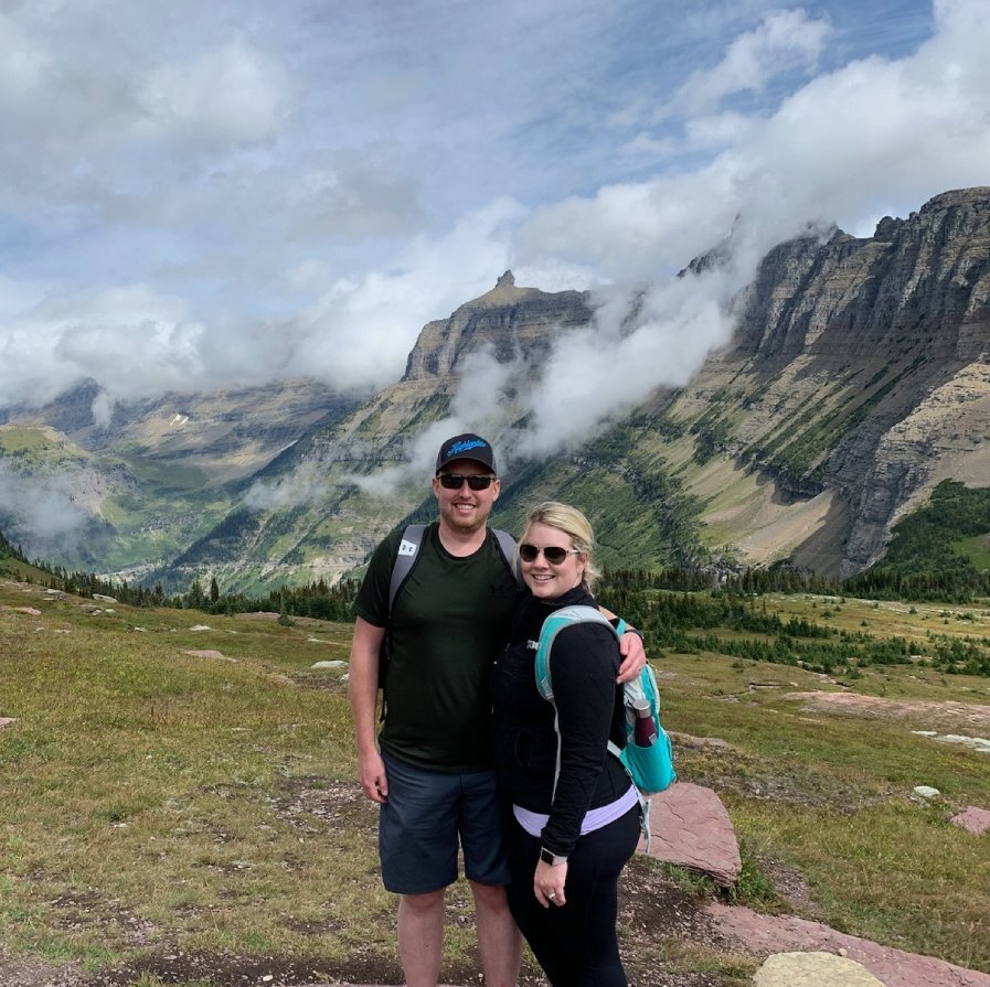 Sarah and husband hiking